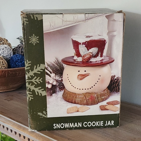 ☃️ Kirklands Bohemian Style Snowman Cookie Jar – Hand-Painted Ceramic, 9.5” - Picture 15 of 15